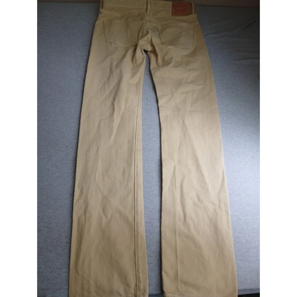Levis 32x36 Jeans 501 Khaki Medium Wash Straight Leg Button Fly Western Cowboy